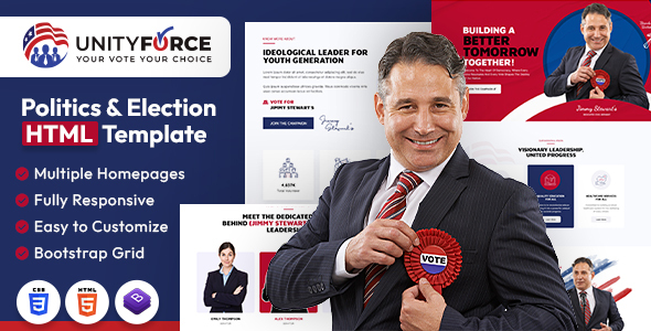 UnityForce | Politics & Election HTML Template
