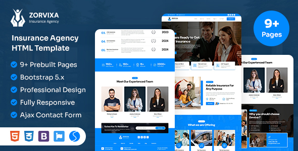 Zorvixa - Insurance Agency HTML Template