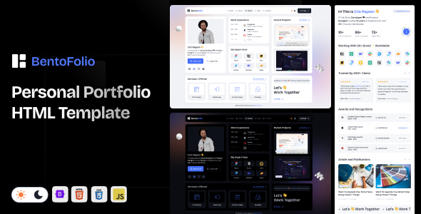 Bentofolio - Personal Portfolio HTML Template