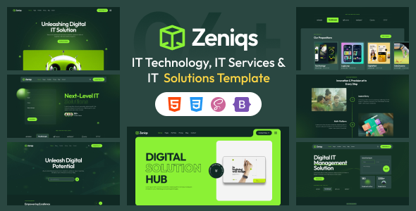IT Services, IT Technology and IT Solutions Template | IT Solutions Website - Zeniqs