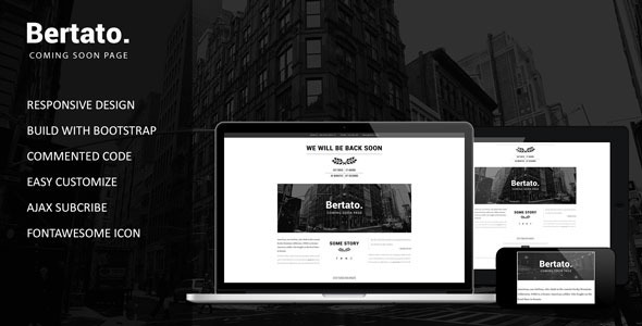 Bertato - Responsive Coming Soon Page