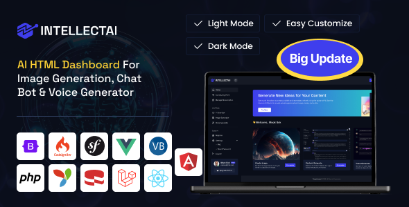 IntellectAI - All in One Dashboard for Image Generator, Chat Bot & Voice Generator