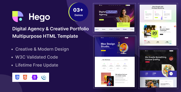 Hego - Digital Agency & Creative Portfolio Multipurpose HTML Template