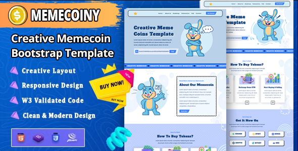 Memecoiny - Meme coin ICO and ICO Crypto Bootstrap Template