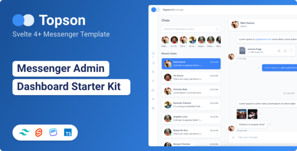 Topson - Chat Messenger App Svelte Template