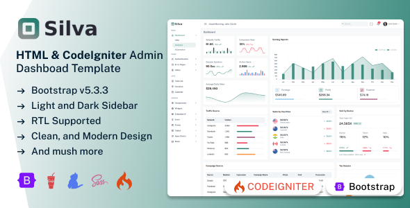 Silva - CodeIgniter Admin Dashboard Template
