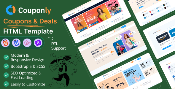 Couponly - Coupons & Discounts HTML Template