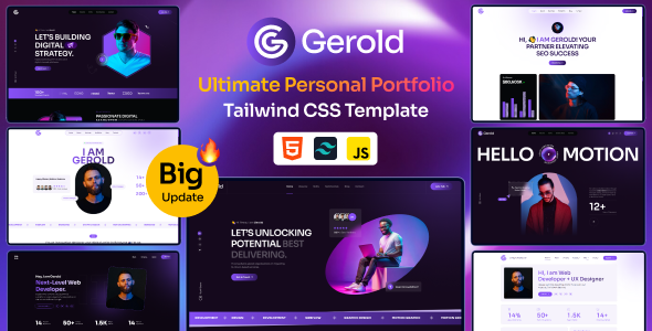Gerold - Personal Portfolio Tailwind CSS Template