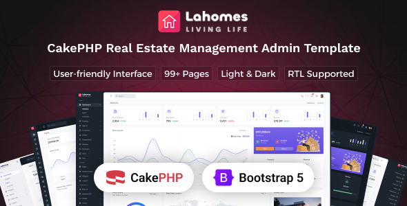 Lahomes - CakePHP Real Estate Management Admin & Dashboard Template