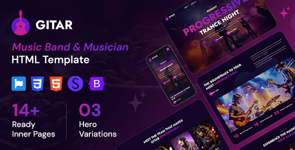 Gitar - Music Band & Musician HTML Template