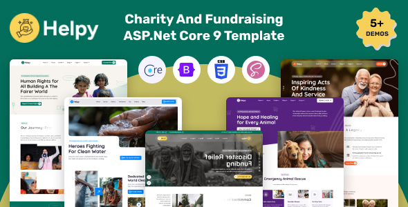 Helpy - Charity And Fundraising  ASP.Net Core 9 Template