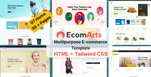 EcomArts - Multipurpose eCommerce Tailwind CSS Template