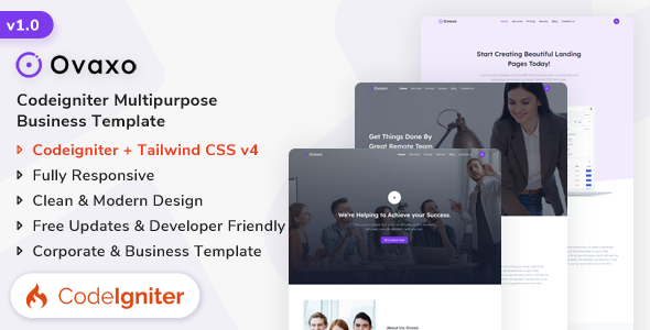 Ovaxo - Codeigniter Business & Corporate Landing Template