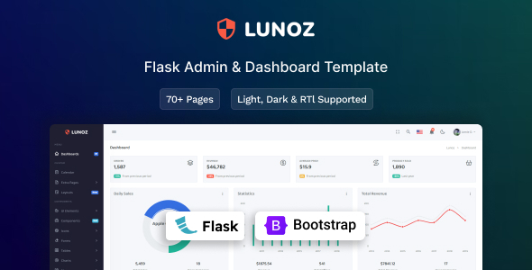 Lunoz - Flask Admin & Dashboard Template