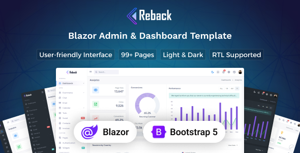 Reback - Blazor Admin & Dashboard Template