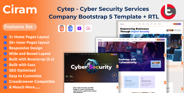 Ciram - Cyber Security Services Company Bootstrap 5 HTML Template + RTL