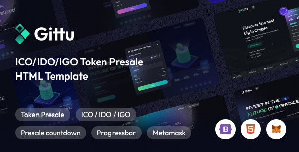 Gittu - ICO, IDO Token Presale HTML Template