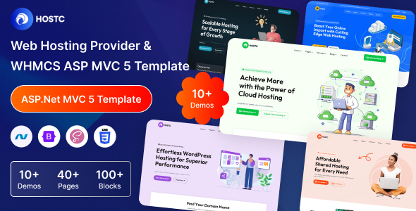Hostc - Web Hosting Provider & WHMCS ASP.Net MVC 5 Template