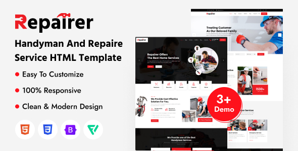 Repairer – Handyman & Renovation Services HTML Template