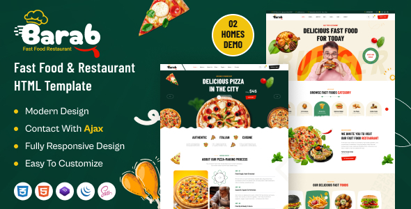 Barab – Fast Food & Restaurant HTML Template