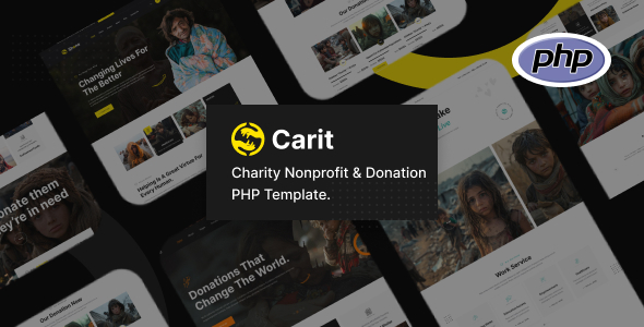 Carit – Charity Nonprofit & Donation PHP Template