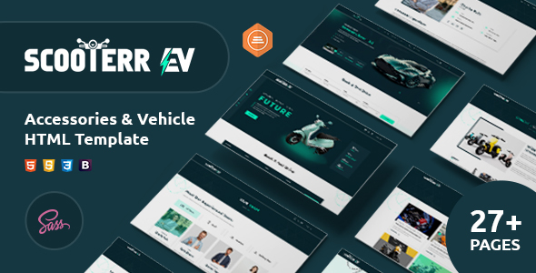 Scooter EV - Accessories and Vehicle HTML Template