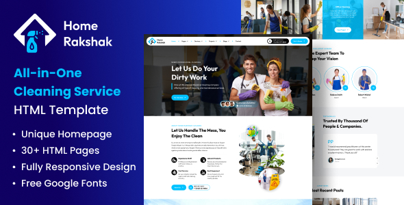 Cleaning Services HTML Template - Home Rakshak