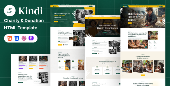 Kindi – Charity & Donation HTML Template