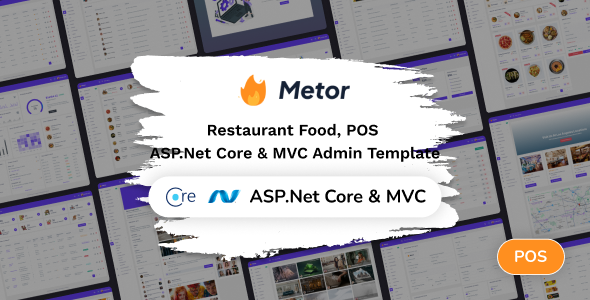 Metor - ASP.Net Core 9 & MVC5 Restaurant Food Admin Dashboard Template