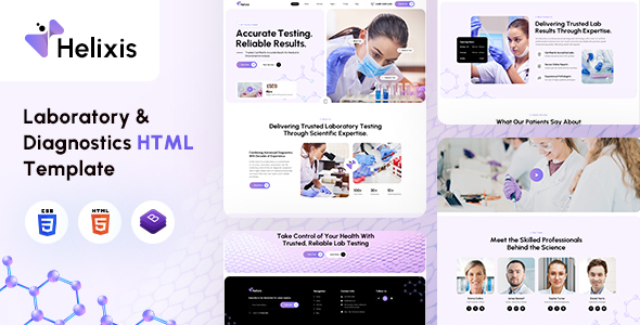 Helixis | Laboratory & Diagnostics HTML Template