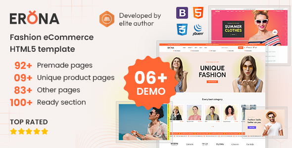 Erona - Modern Fashion Bootstrap 5 HTML eCommerce Template