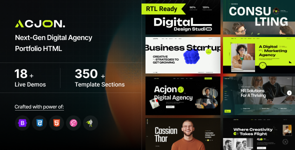 Acjon – Digital Agency & Creative Portfolio HTML Template