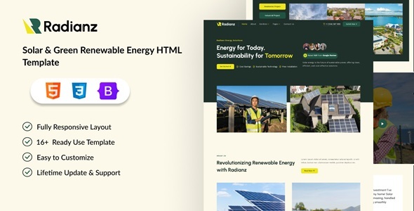 Radianz - Solar & Green Renewable Energy HTML Template