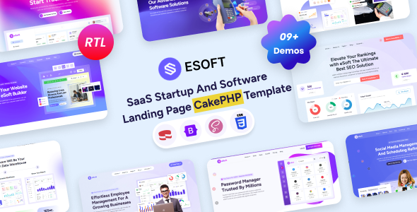 eSoft - CakePHP SaaS Startup & Software Landing Page Template