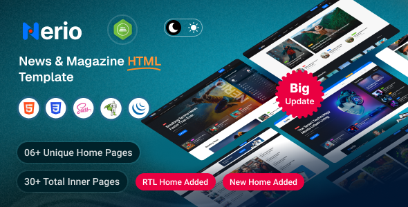 Nerio – News Magazine HTML Template