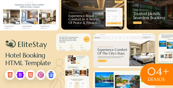 EliteStay - Hotel Booking HTML Template Multipurpose