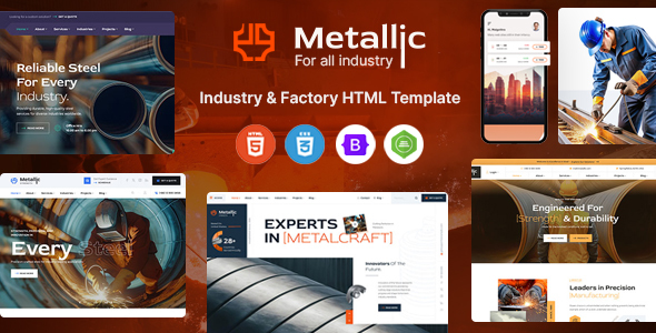 Metallic - Industry & Manufacturing Factory HTML Template