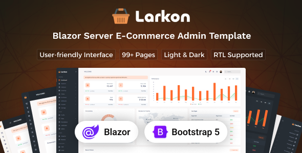 Larkon - Blazor Server Ecommerce Management Admin & Dashboard Template