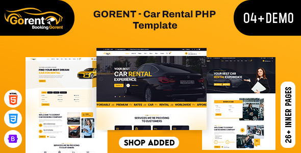 Gorent - Car Rental PHP Template