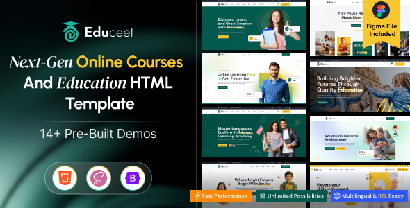 Educeet - University, Online Courses, School & Education HTML Template