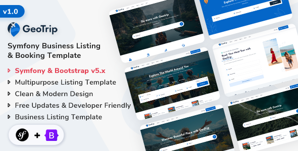 GeoTrip - Symfony Multipurpose Business Listing & Booking Template