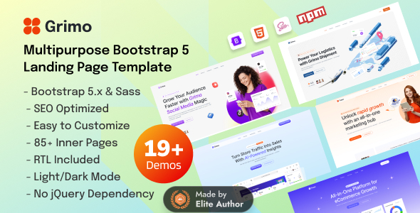 Grimo – Multipurpose Landing Page HTML Template