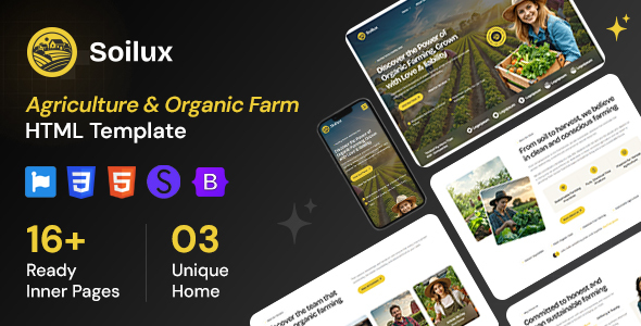 Soilux - Agriculture & Organic Farm HTML Template