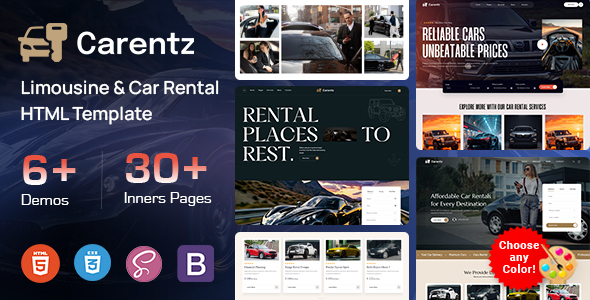 Carentz - Limousine & Car Rental HTML Template