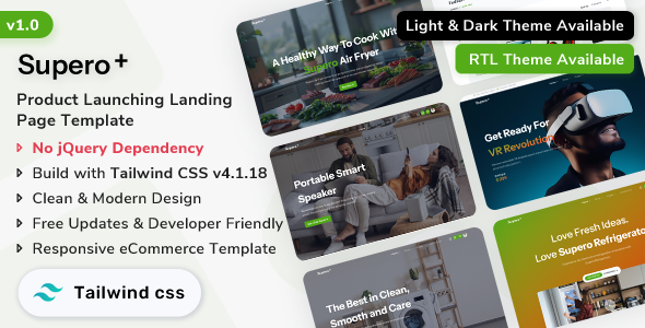 Supero - Multipurpose Product Launching Landing Page Template