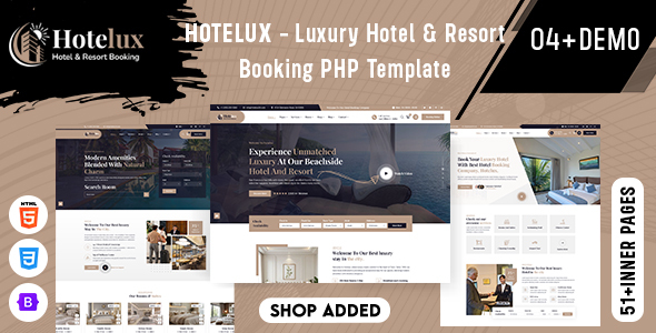 Hotelux - Luxury Hotel & Resort Booking PHP Template