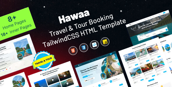 Hawaa -  Travel and Tour Booking TailwindCSS HTML Template