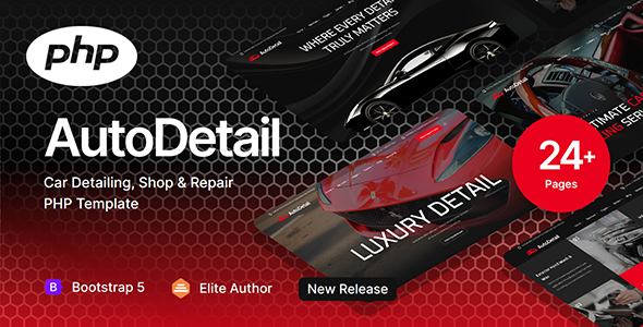 AutoDetail - Car Detailing, Shop & Repair PHP Template