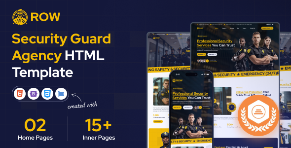 ROW - Private Security & BodyGuard Service HTML Template