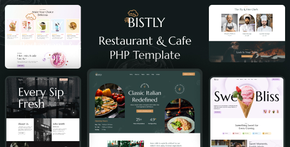 Bistly - Restaurant & Cafe PHP Template